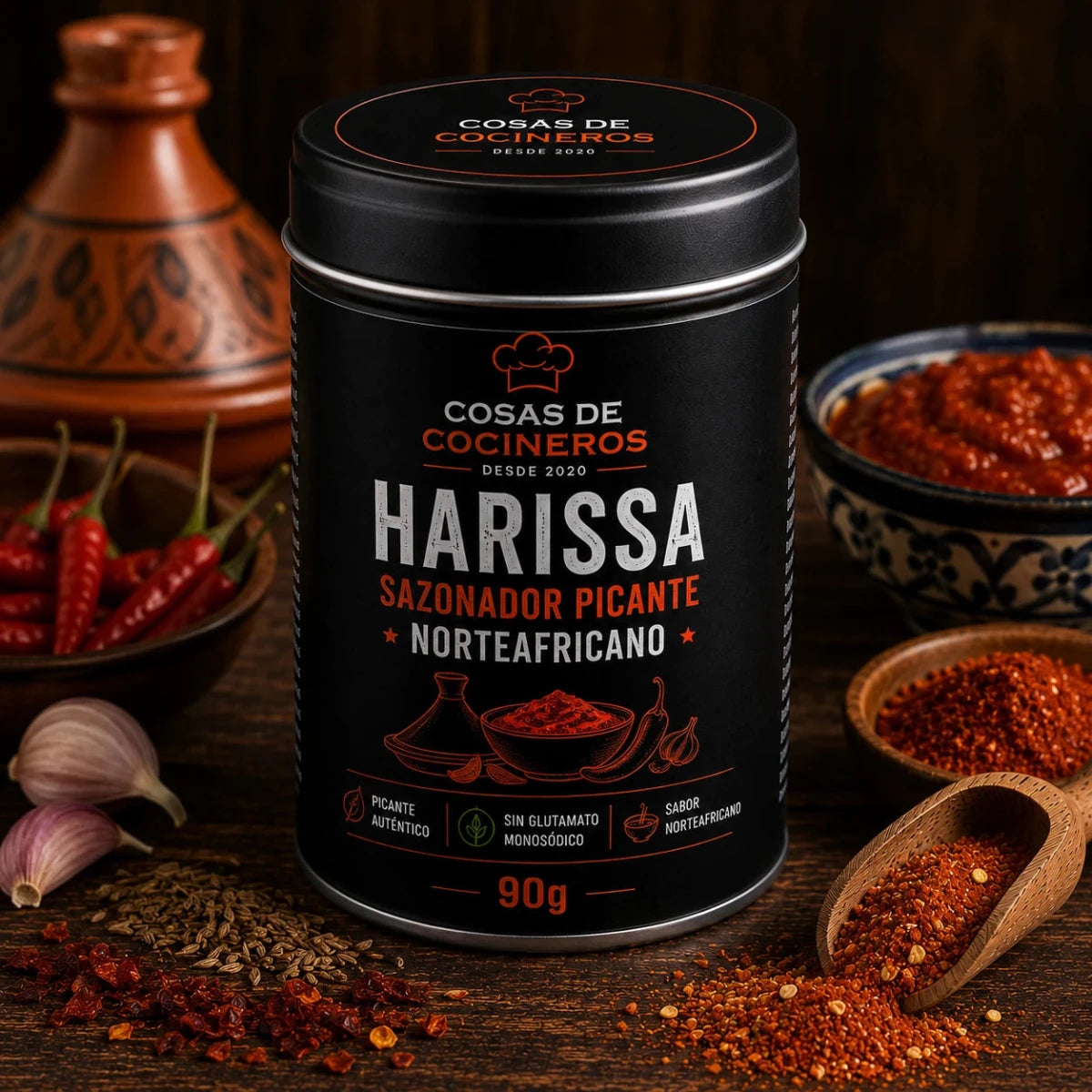 Harissa 90g – Sazonador Picante Norteafricano - CosasDeCocineros