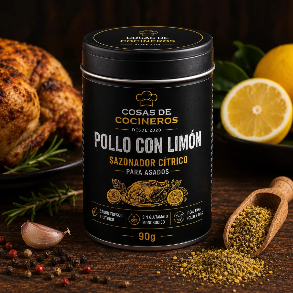 Pollo con Limón 90g – Sazonador Cítrico para Asados - CosasDeCocineros