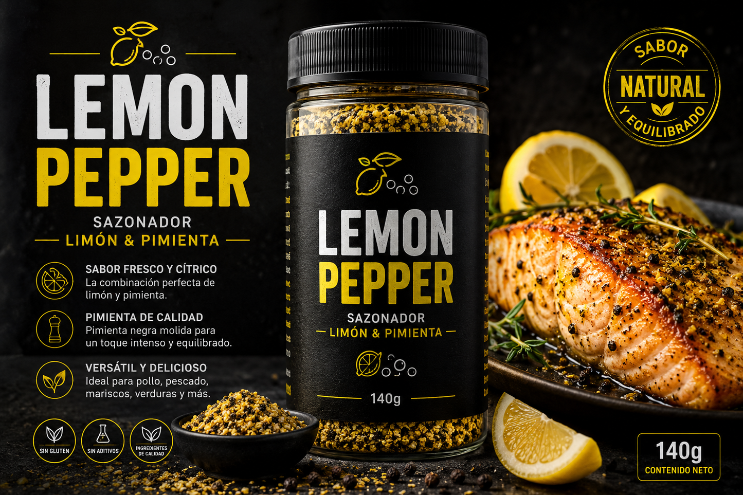 Lemon Pepper – Sazonador Limón & Pimienta
