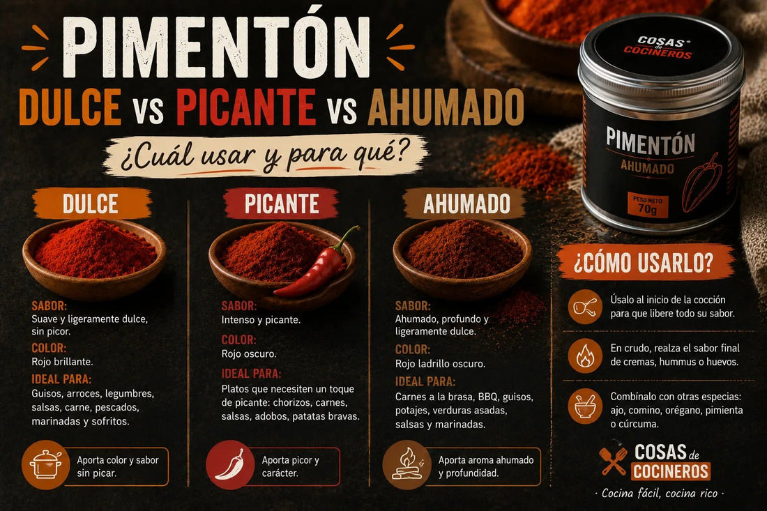 Pimentón Dulce vs Picante vs Ahumado: Diferencias y Cuál Elegir - CosasDeCocineros