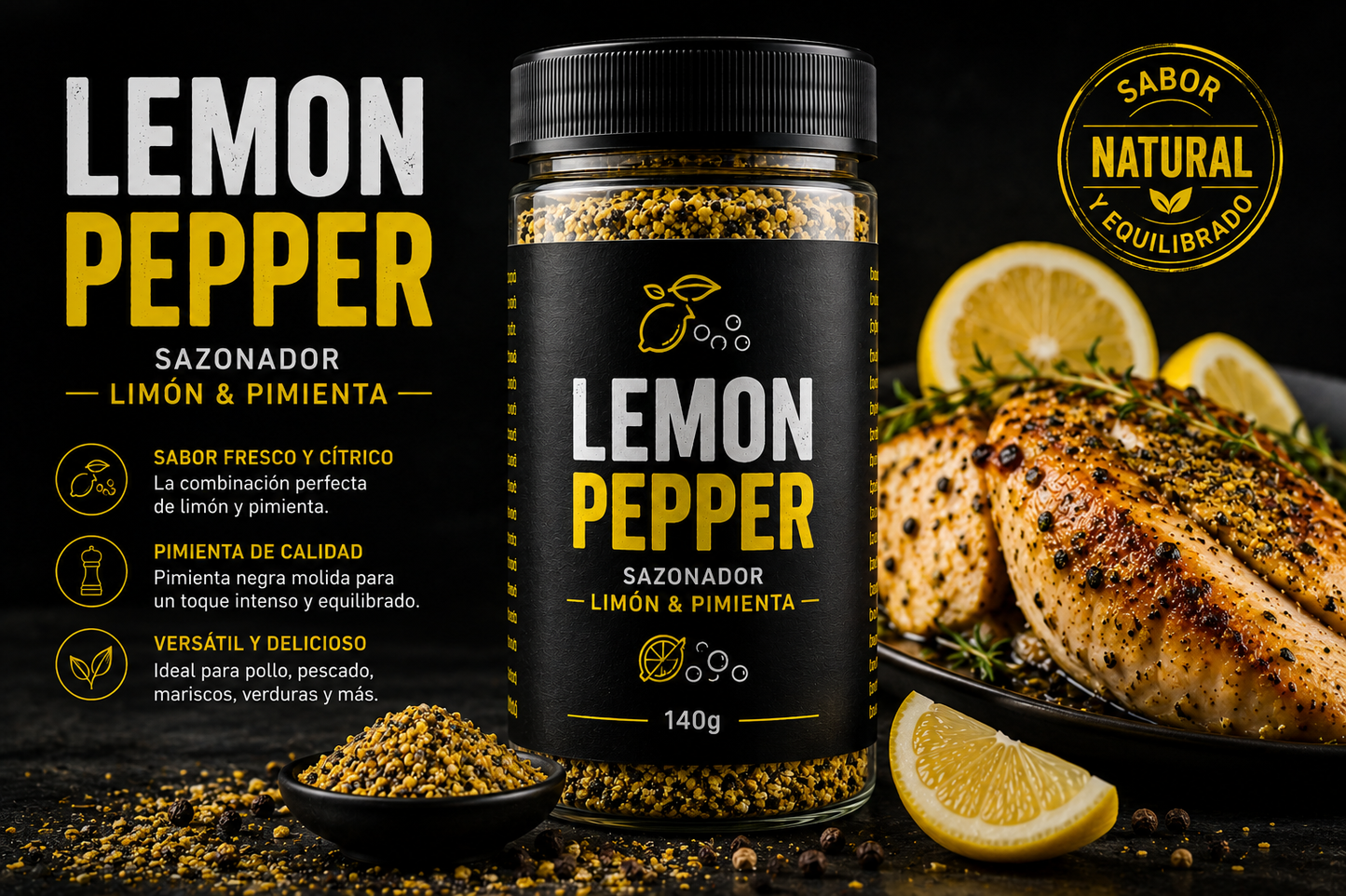 Lemon Pepper – Sazonador Limón & Pimienta
