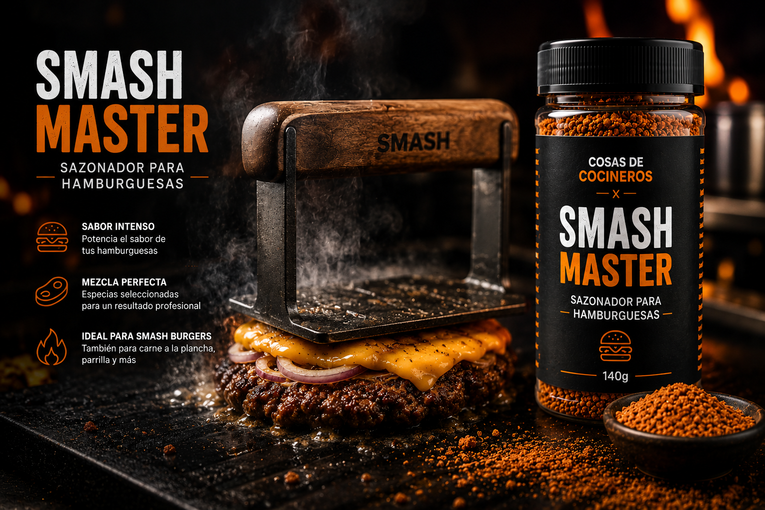sazonador para smash burguer