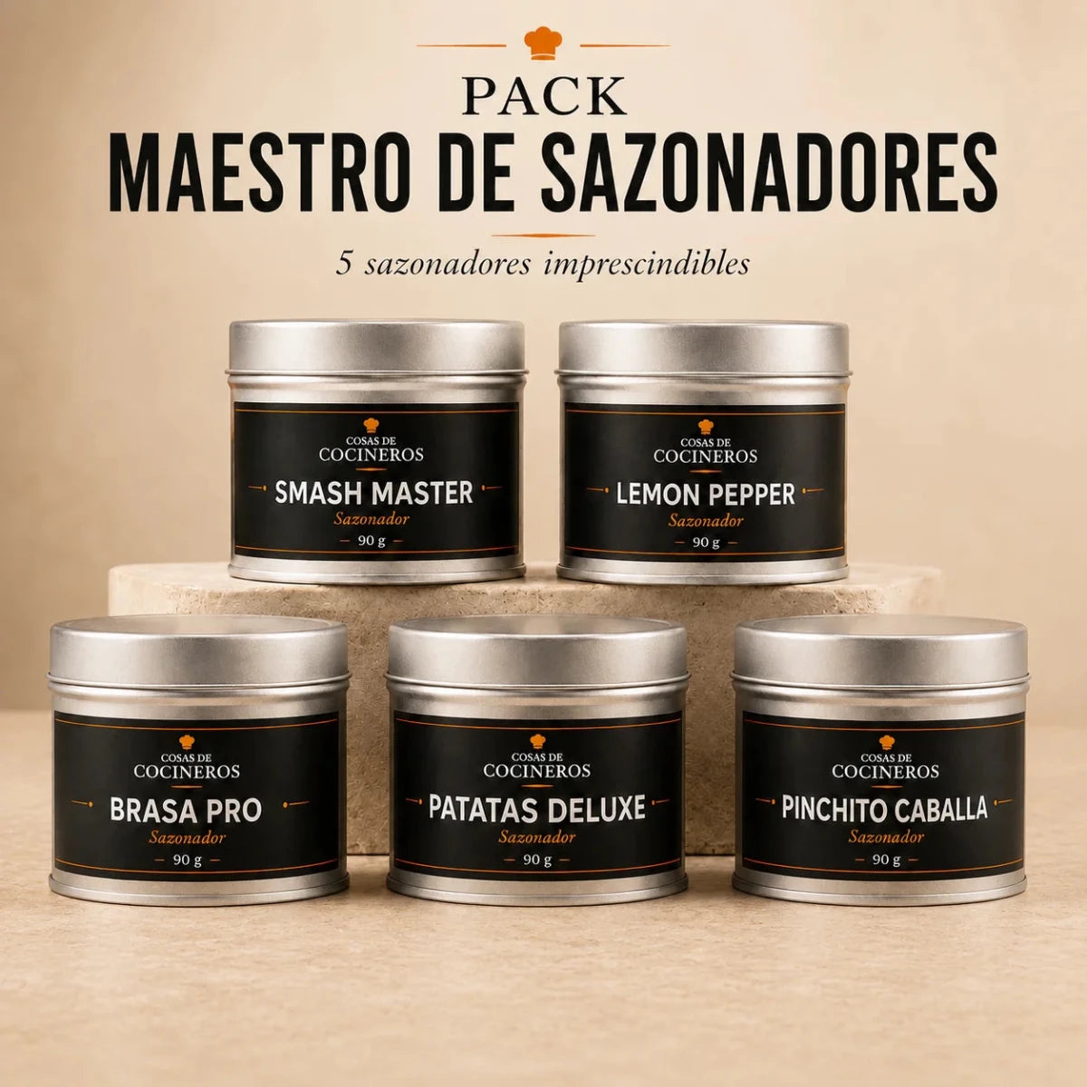 Pack Maestro de Sazonadores – Los 5 Sabores Imprescindibles para tu Cocina - CosasDeCocineros