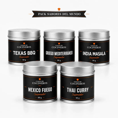 Pack Sabores del Mundo – 5 Sazonadores Internacionales - CosasDeCocineros